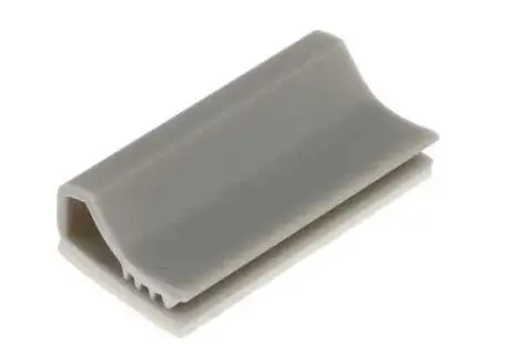 Abrazadera de cable de PVC Gris, montaje: Autoadhesivo, Ø cable máx. 9mm, 13 x 25 x 6mm