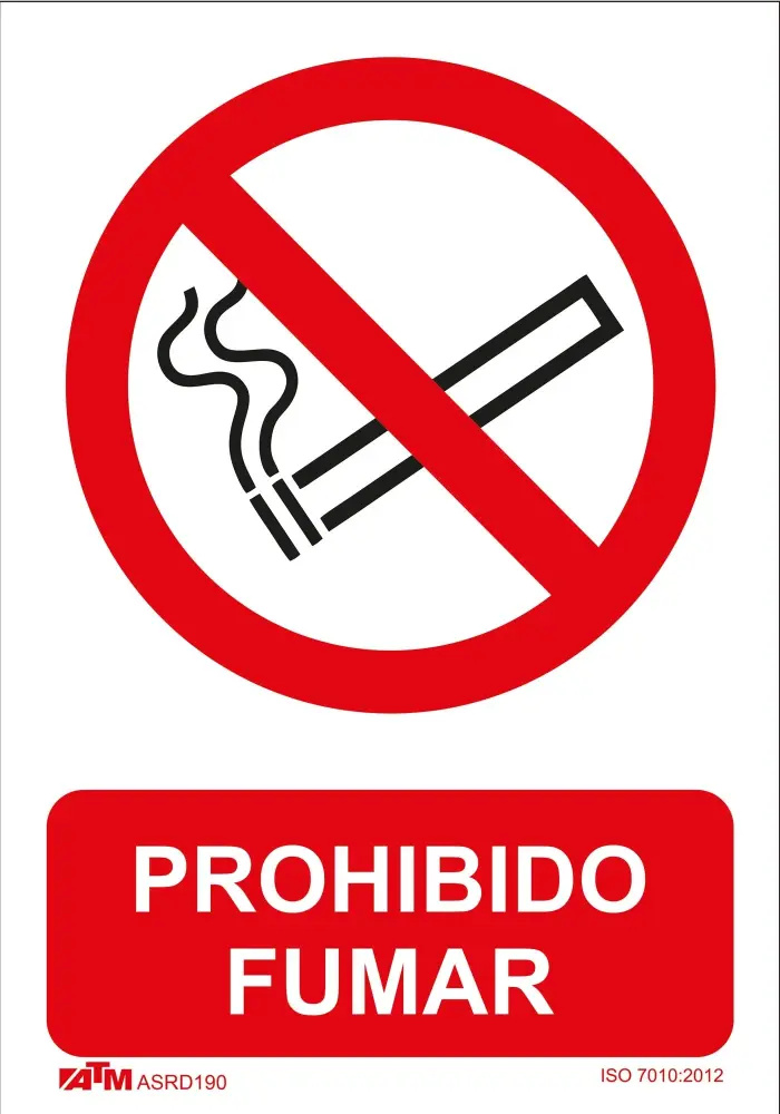 ATM Signage ASRD190 - No Smoking Sign PVC Glasspack