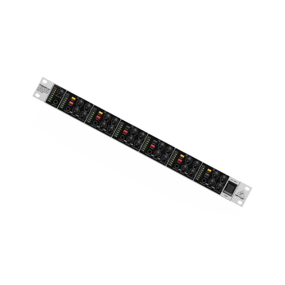 Amplificador de distribución y mezcla de audífonos, 6 secciones, hasta 6 mezclas estéreo BEHRINGER HA6000