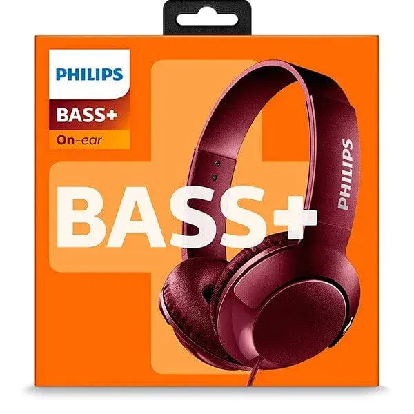 Auriculares Philips SHL3070 BASS+ Rojos con Chapado en Oro