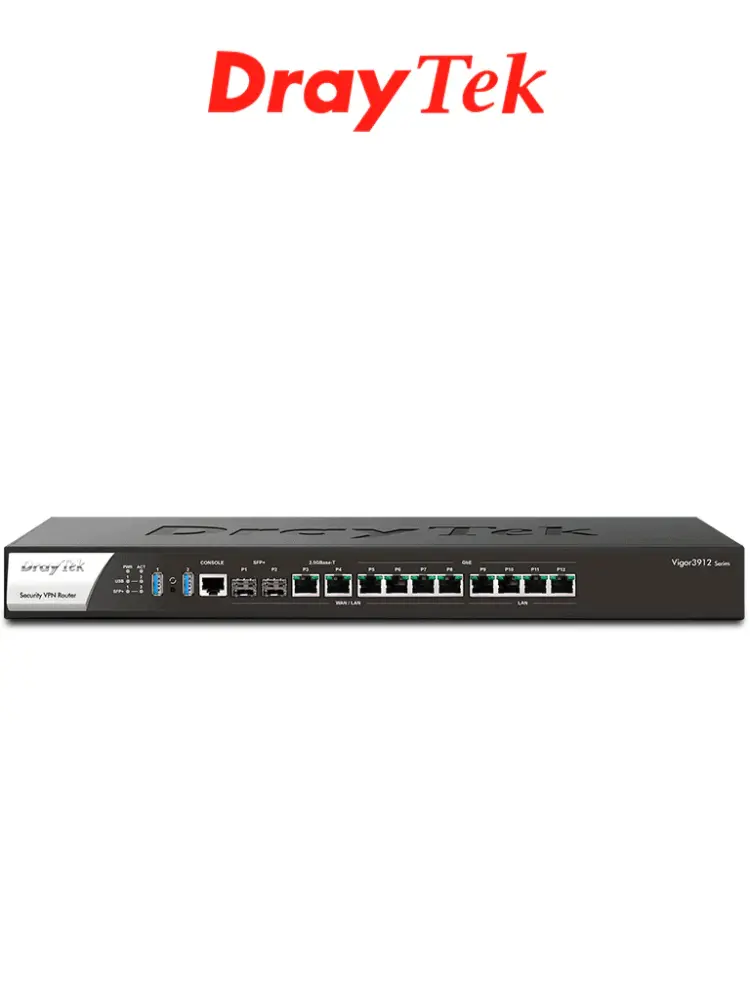 DRAYTEK VIGOR3912- Ruteador Multi-WAN Balanceador de Cargas, impecable para PyMEs, con 8 puertos configurables LAN & WAN, ...