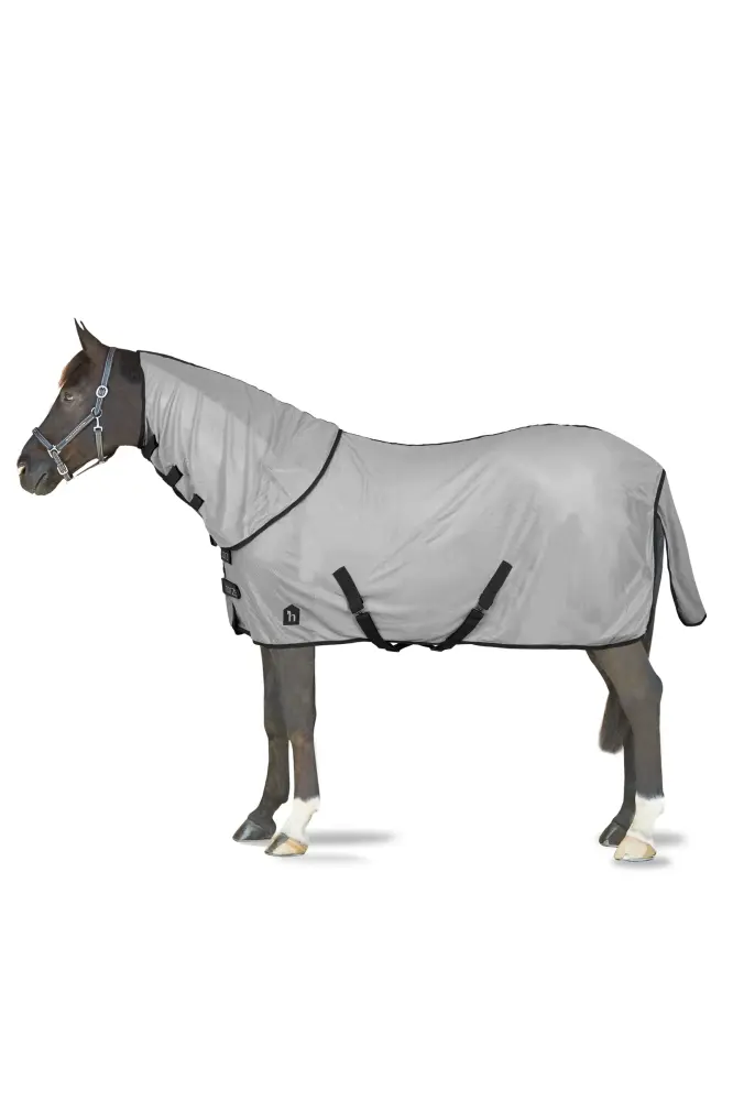 Paso Fino Manta Anti-Moscas con Cubre Cuello Desmontable y Protección UV Titánico Grey 145