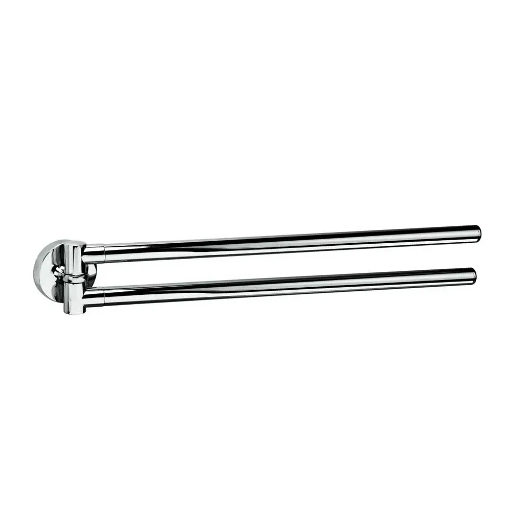 Porta salviette doppio snodo ottone cromato Colombo Design collezione Sencillo Con fissaggio tassello