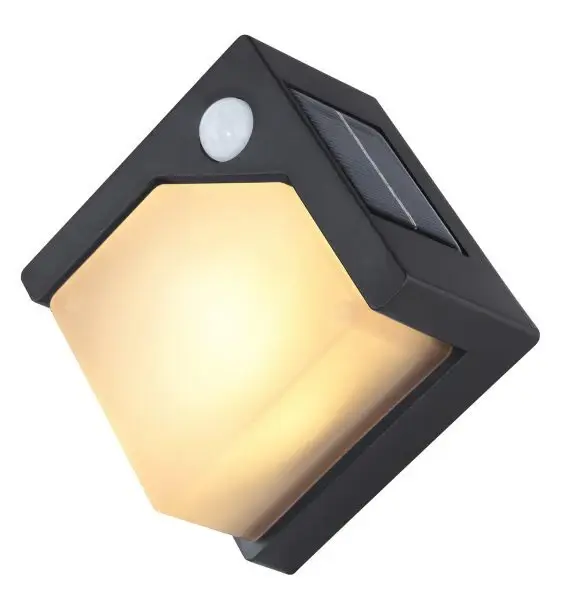 Protector de Pantalla 36480 APLIQUE SOLAR LED C/SENSOR NEGRO 3000K IP44 GLOBO