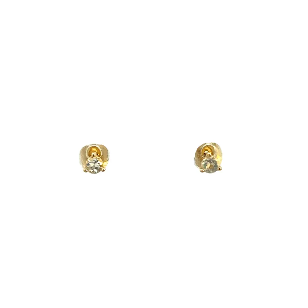 14K GOLD EARRINGS MOONSTONE 2.5MM