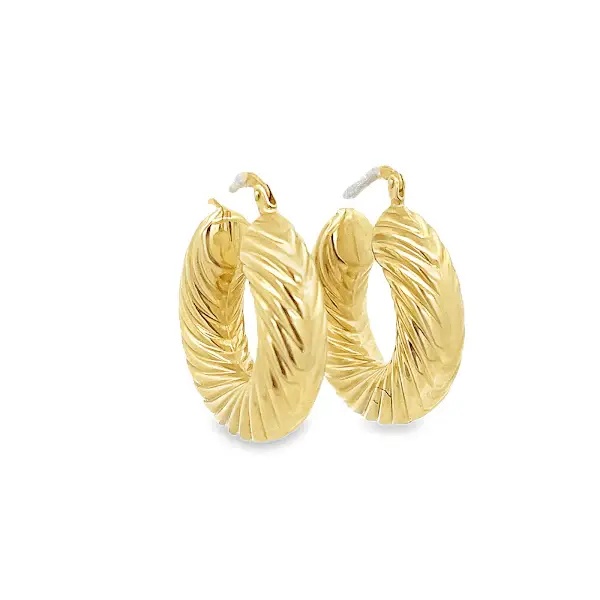 14KY CHUNKY TWISTED HOOP EARRINGS
