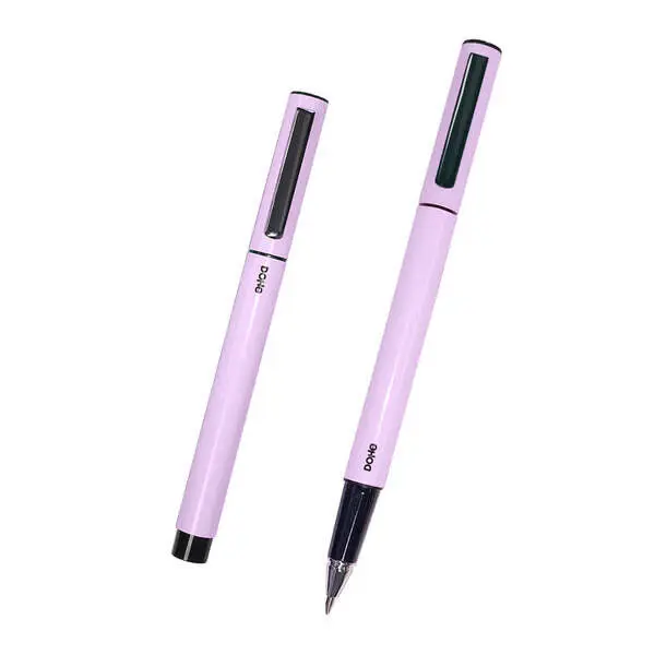 Compatibilidad Universal Dohe Boligrafos Elegantes de Metálico Ligero - Cuerpo Ovalado Morado Ergonomico - Capucha con Cl...
