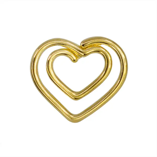 Dije Chapa Clip Corazon 18.3x21mm Dorado Reluciente