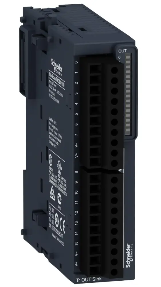 Módulo E/S para PLC Schneider Electric, para utilizar con Modicon M221, Modicon M241, Modicon M251, 16 salidas tipo | TM3...