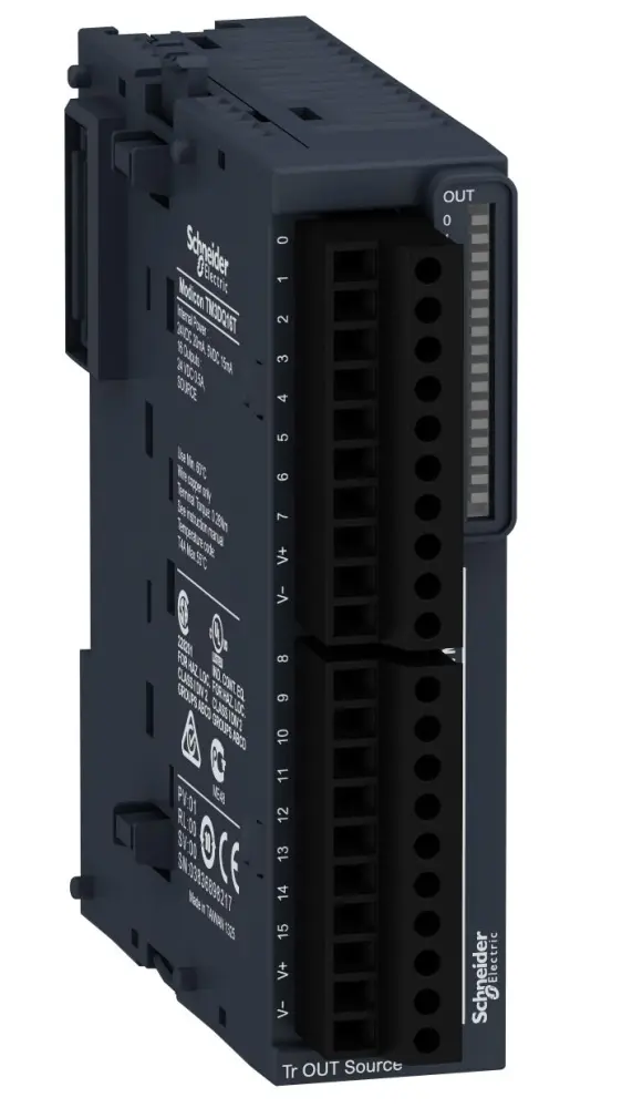 Módulo E/S para PLC Schneider Electric TM3, para utilizar con Modicon M221, Modicon M241, Modicon M251, 16 salidas tipo |...