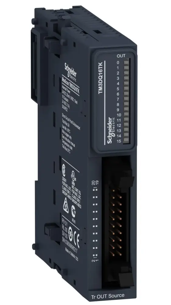 Módulo E/S para PLC Schneider Electric TM3, para utilizar con Modicon M221, Modicon M241, Modicon M251, 16 salidas tipo |...