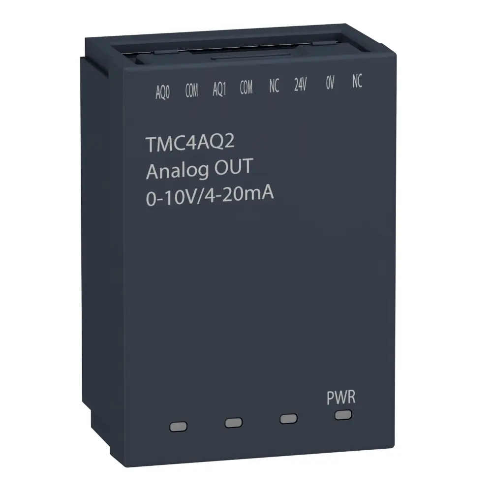 Módulo E/S para PLC Schneider Electric TM3, para utilizar con Modicon M241, 2 salidas tipo Analógico | TMC4AQ2