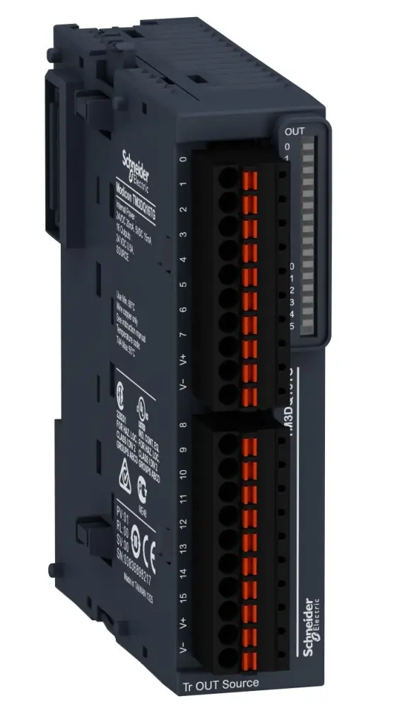 Módulo E/S para PLC Schneider Electric TM3, para utilizar con Modicon M221, Modicon M241, Modicon M251, 16 salidas tipo |...