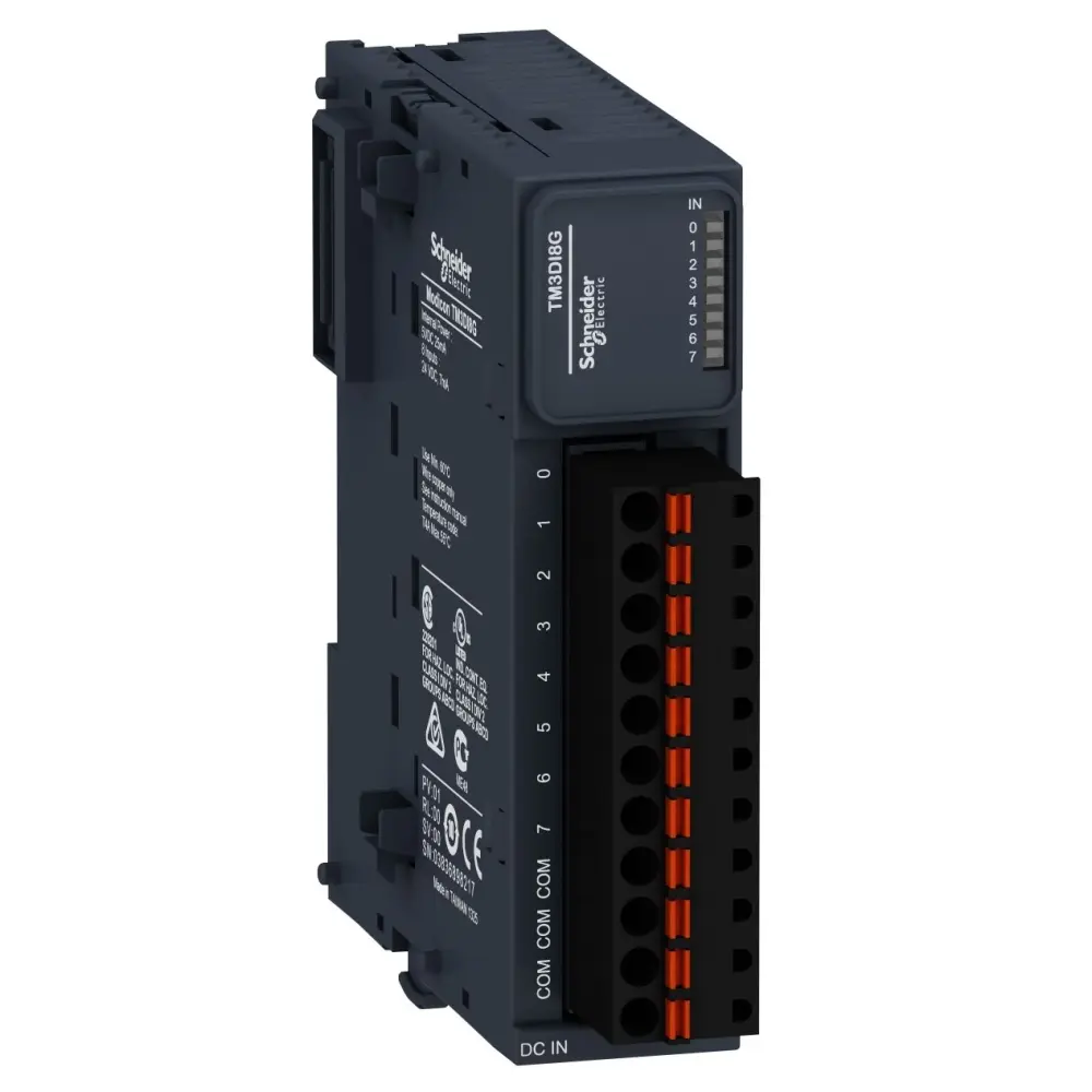 Módulo E/S para PLC Schneider Electric TM3, para utilizar con Modicon M221, Modicon M241, Modicon M251, 8 entradas | TM3DI8G