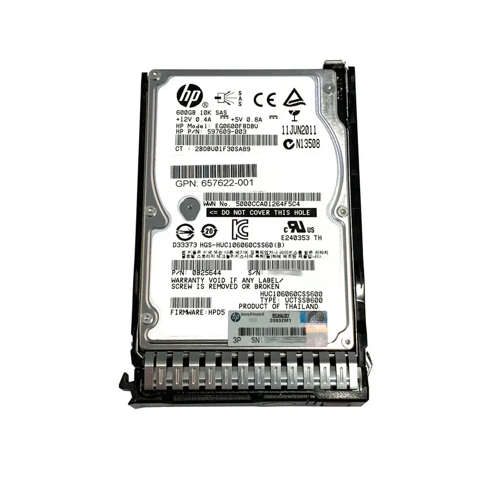 Disco Duro SAS 600 GB 10K 2.5" para Servidores HP G8/G9