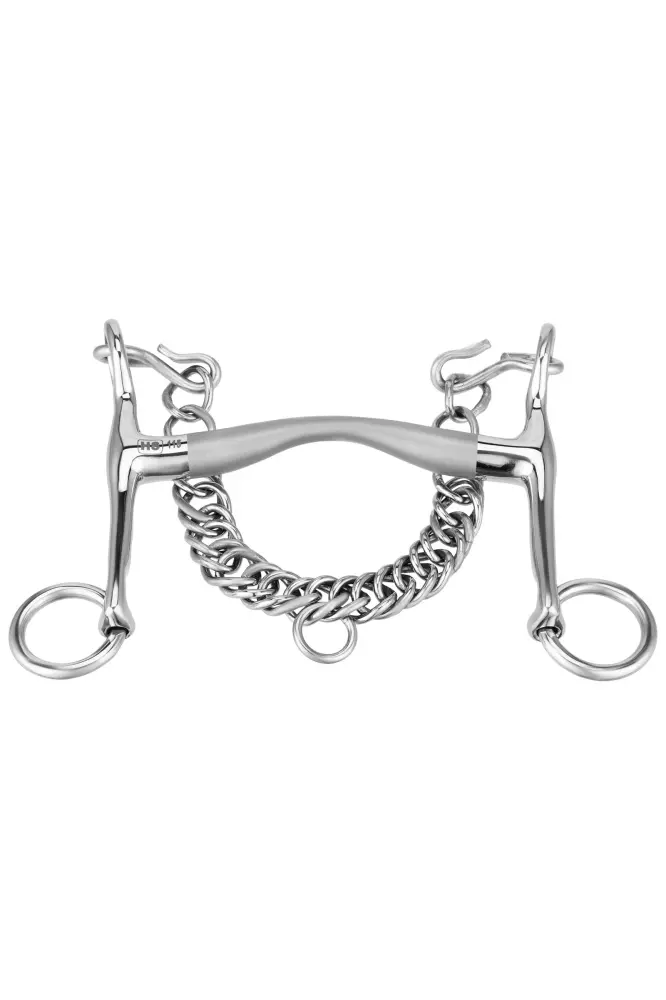 Bocado Weymouth Satinox, 14mm, Brazos 5cm Plata 105 mm