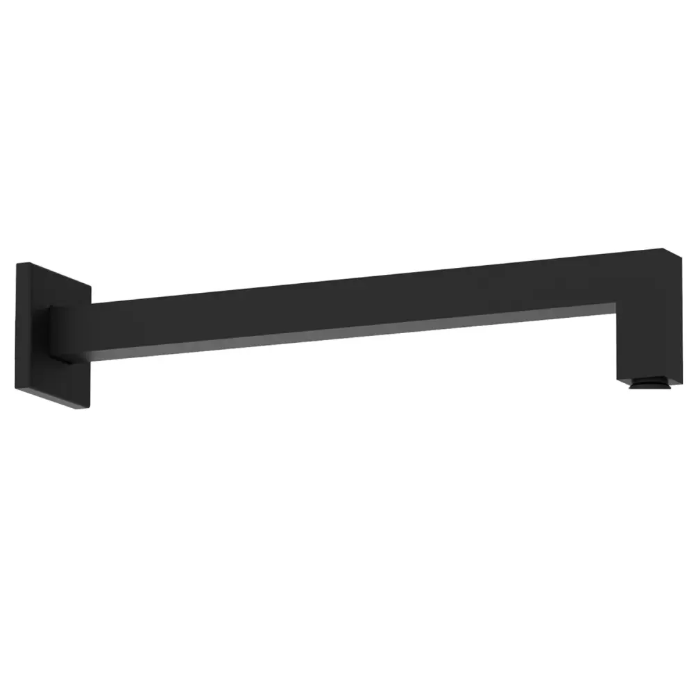 Brazo de ducha cuadrado esbelto en latón con conexión estándar cm 34x2x2 negro