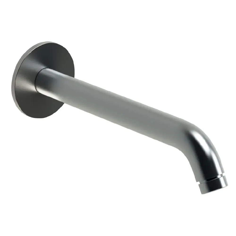 Brazo de ducha de pared de 20 cm de prolongado en acero inoxidable 316L efecto cepillado