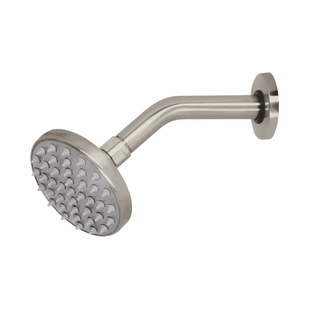 Regadera de latón, 4", con brazo, satinado, Element