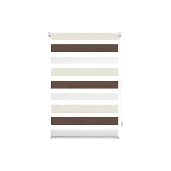 Blindecor | estor enrollable easyfix 87x180 marrón - crema