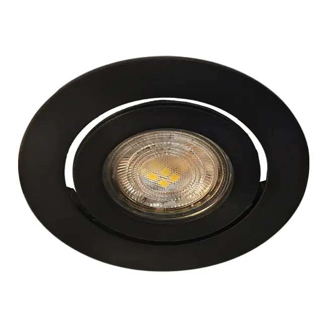 Foco orientable aluminio negro Ø10x4.5 cm GU10 - MUFO0149