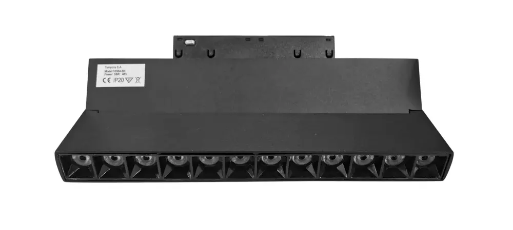 Foco para riel magnético aluminio negro 32,6 cm LED 12W 48v - ARFO0065