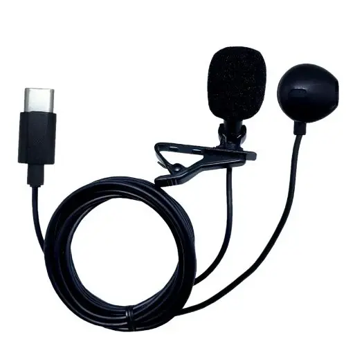 MICRÓFONO LAVALIER CON PLUG TIPO "C" Y AURICULAR SOLCOR XVKM-05