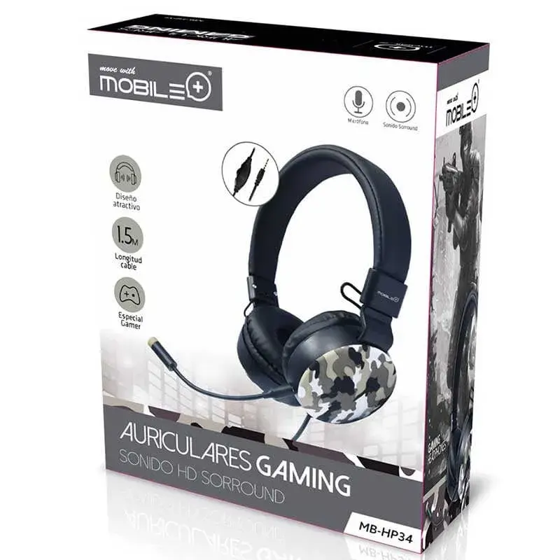 Compatible Universal Auriculares Gaming Thulos MB-HP34 con micrófono camuflaje Ø40 cm