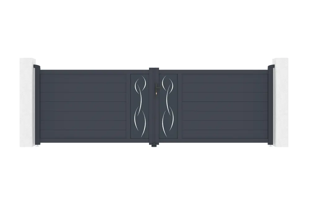 Portón abatible 4m life al.120cm aluminio + motorización ranger b150
