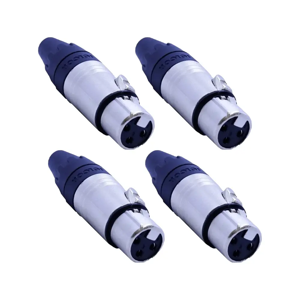 Premium Resistente PAQ. 4 PZAS. DE PLUG CANON HEMBRA PLATEADO SOLCOR JKXLRN(4)