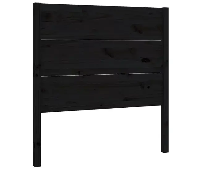 vidaXL Cabecero madera maciza de pino negro 96x4x100 cm