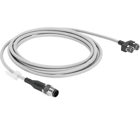 Racor para uso con Cadenas portacables, aplicaciones para robots | NEDY-L2R1-V1-M12G5-U-M12G4-2.5R Festo