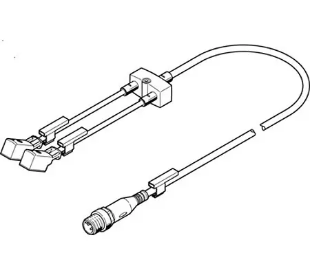 Racor para uso con Cadenas portacables, aplicaciones para robots | NEDY-L2R1-V1-Z4W2Z-U-0.3L-M12G4-5R Festo