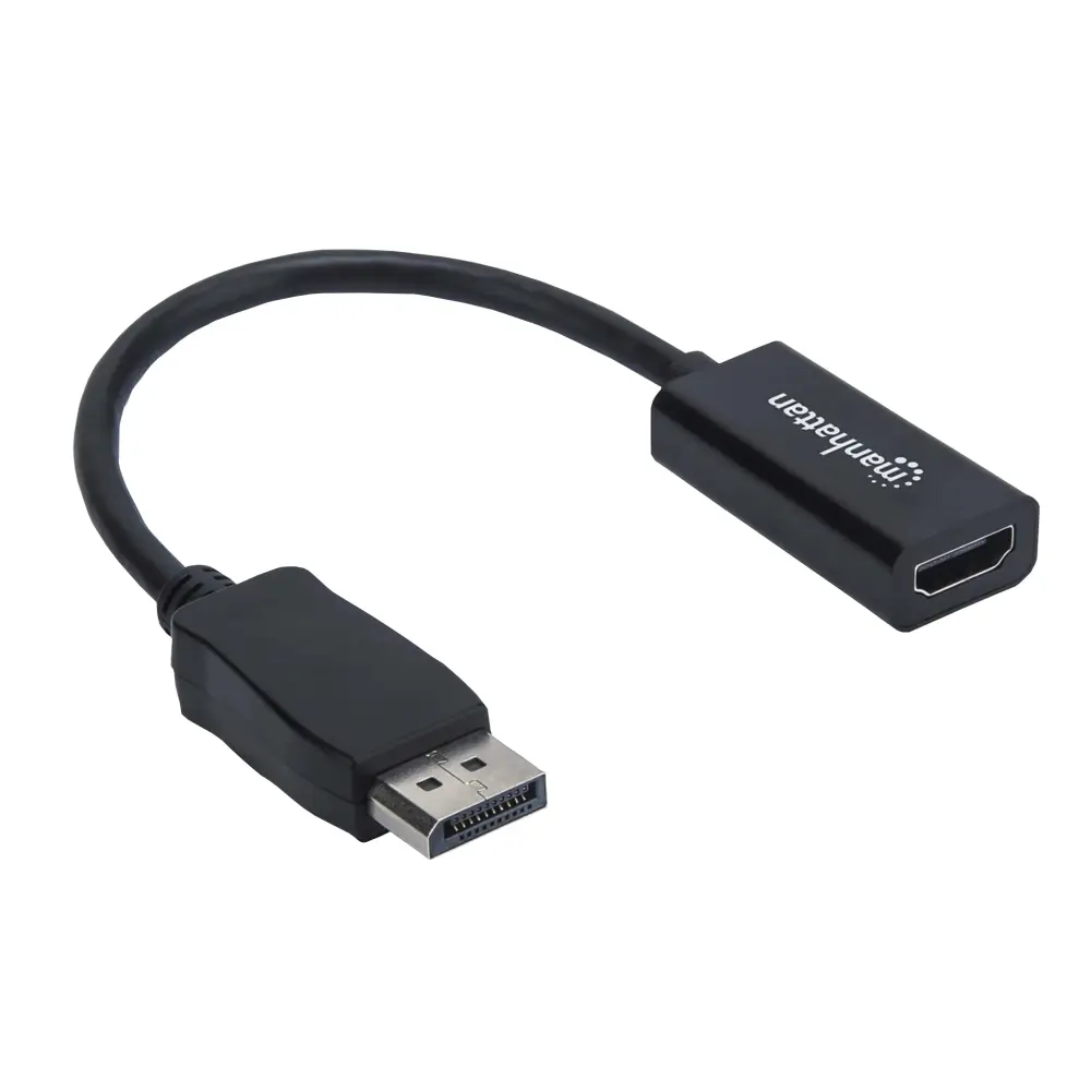 Adaptador Pasivo de Puerto de pantalla Macho HDMI Hembra, 1080p 60Hz, Negro; Convierte una señal DisplayPort en una seña...