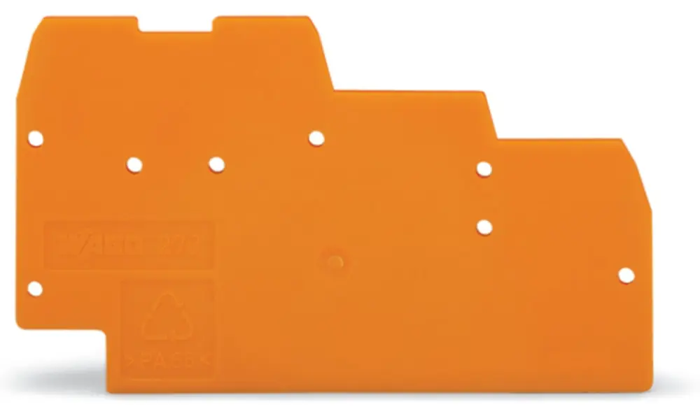 Placa final e intermedia WAGO serie 270, para utilizar con Bornas de triple piso | 270-319