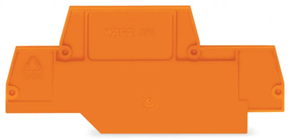 Placa final e intermedia WAGO serie 279, para utilizar con Bornas de carril | 279-518