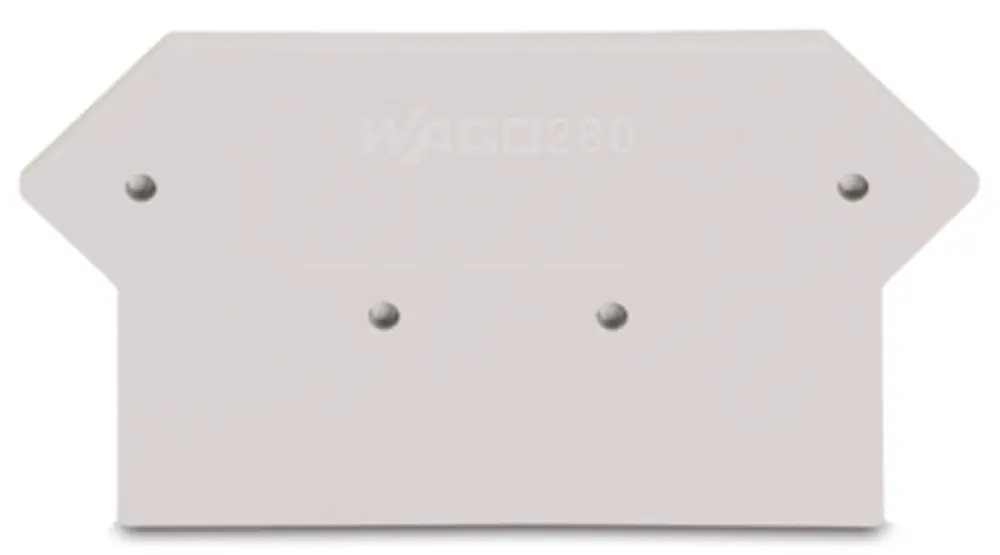 Placa final e intermedia WAGO serie 280, para utilizar con Bornas de carril | 280-362