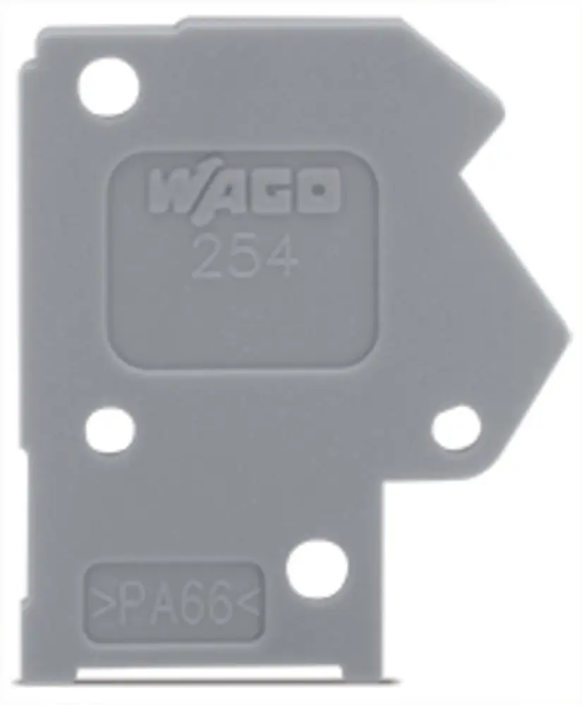 Placa final WAGO serie 254, para utilizar con Bornas de carril | 254-200