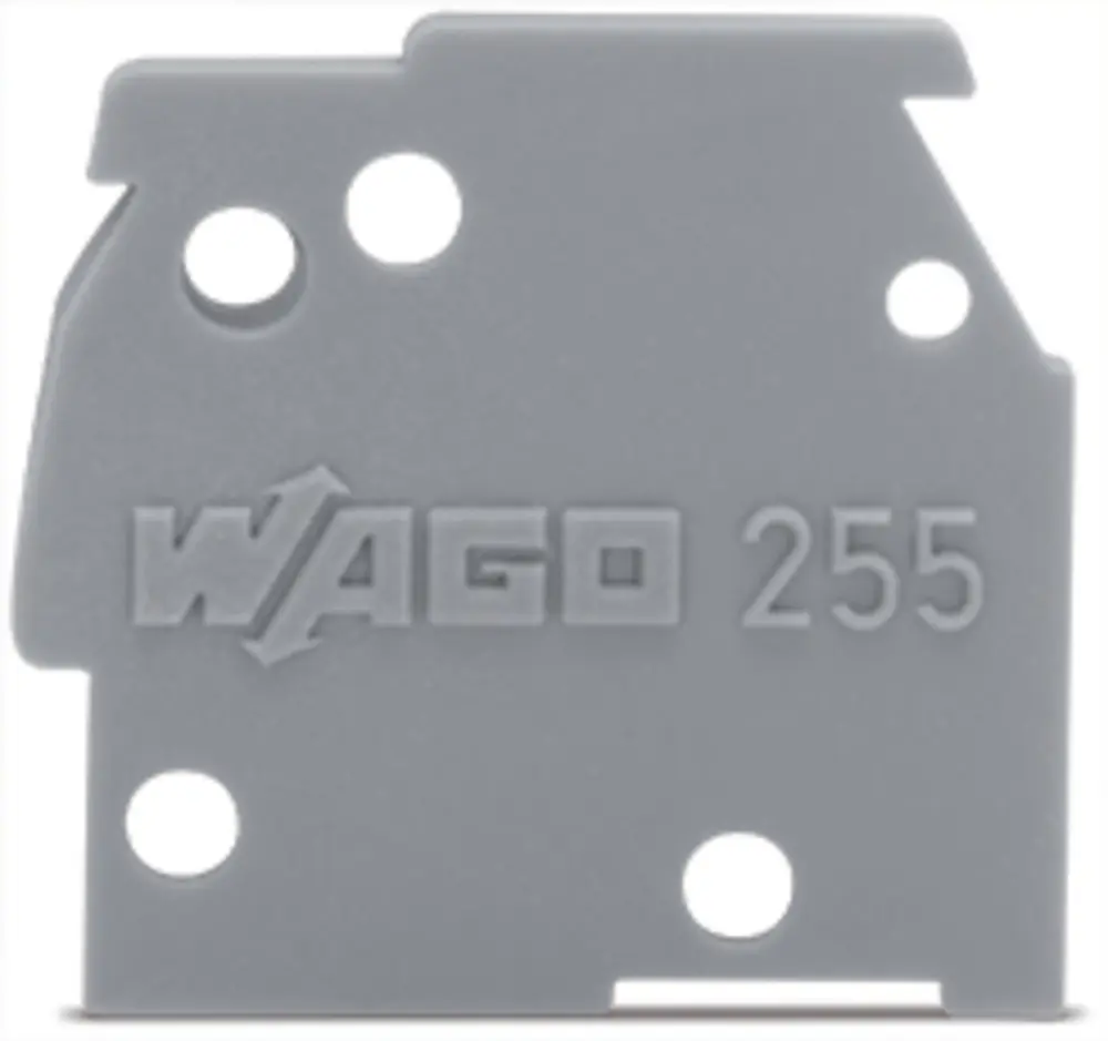 Placa final WAGO serie 255, para utilizar con Bornas de carril | 255-100