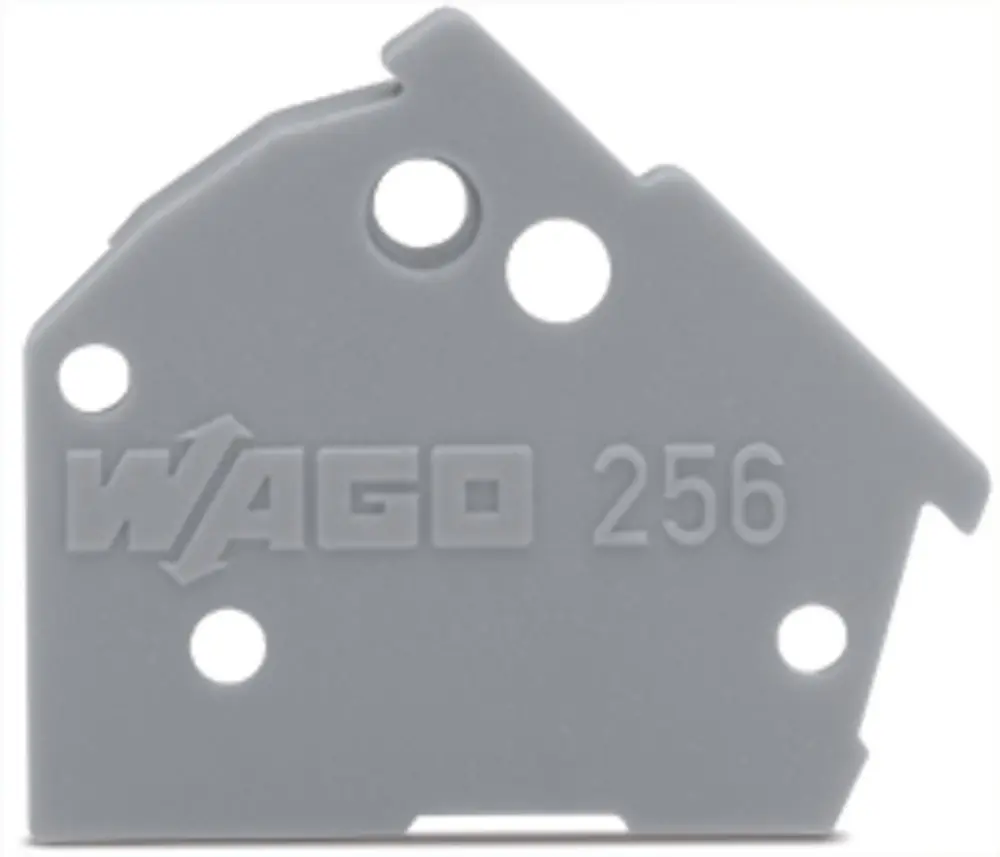 Placa final WAGO serie 256, para utilizar con Bornas de carril | 256-500