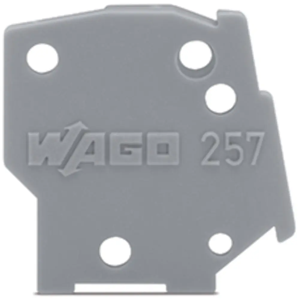 Placa final WAGO serie 257, para utilizar con Bornas de carril | 257-100