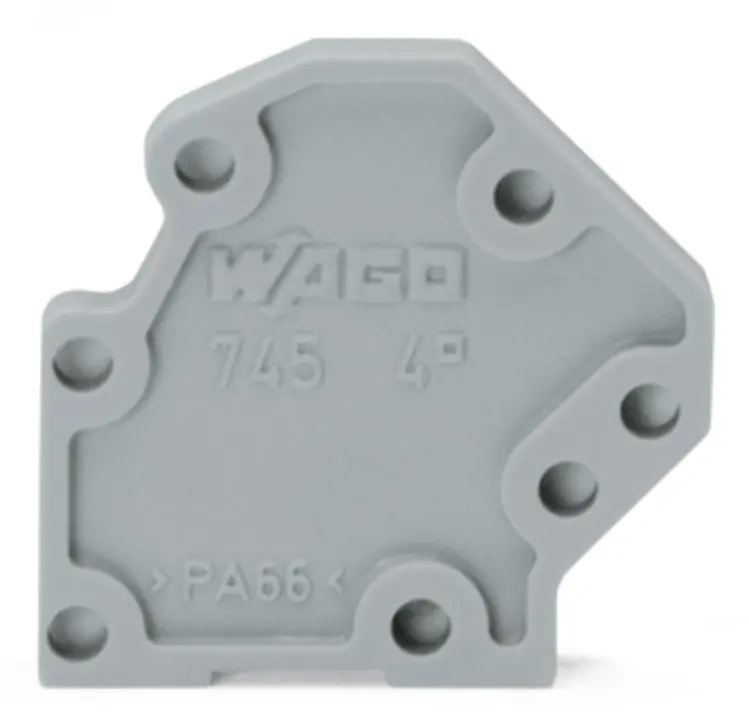 Placa final WAGO serie 745, para utilizar con Bornas de carril | 745-3100