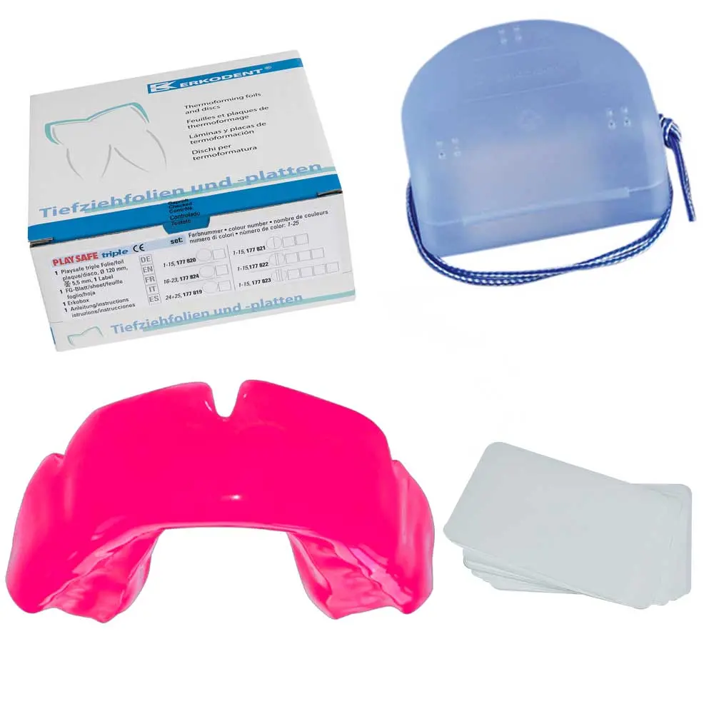 Profesional de Alta Gama Protège dents PlaySafe Tres veces Light Erkodent – Rose Vif
