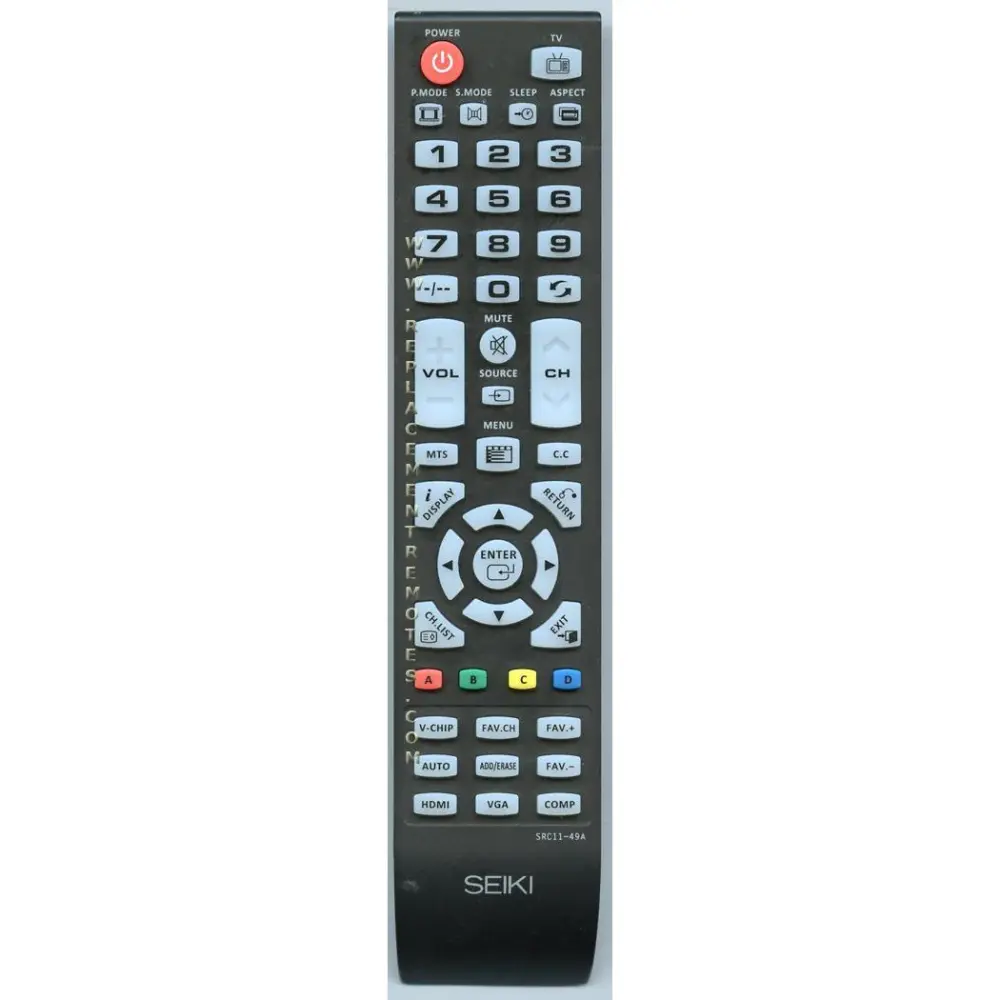 Certificado HDMI Control remoto para TV Seiki SRC1149A