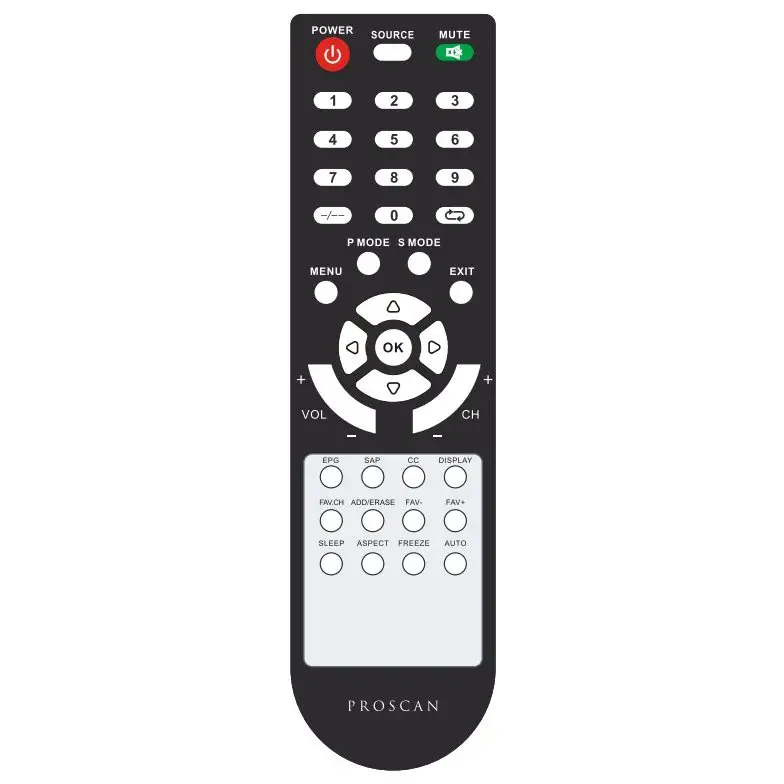 Control remoto para TV Proscan PLED2243B Fácil Instalación