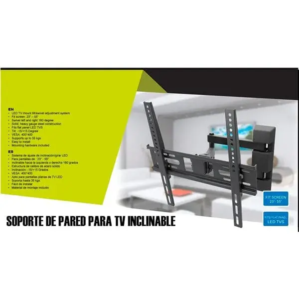 Soporte para TV 23- 55" inclinable Tibret VI-500 Fácil Conexión