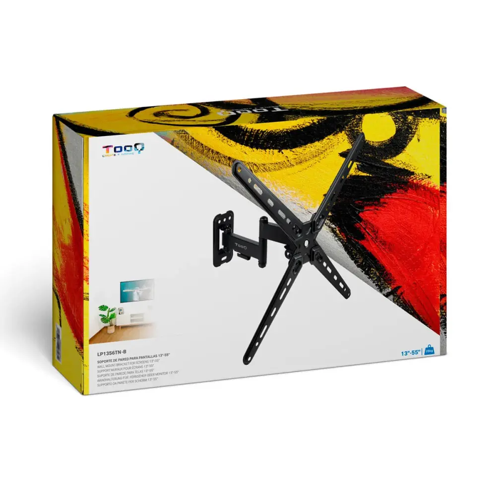 Splitter de Audio 3.5mm Soporte de TV TooQ LP1356TN-B 13"-55" inclinable y pivotable negro