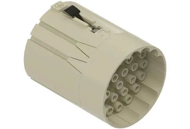 Encastre de conector Macho 28 pines para uso con Conector circular | 19590202801 HARTING