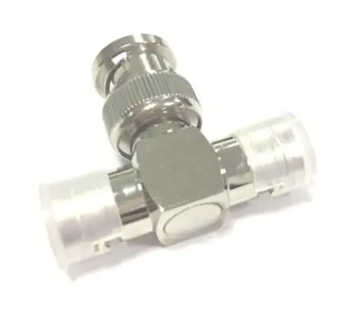 Adaptador coaxial 50Ω, Macho En T Conector macho BNC Hembra BNC, 1GHz Coaxial Níquel