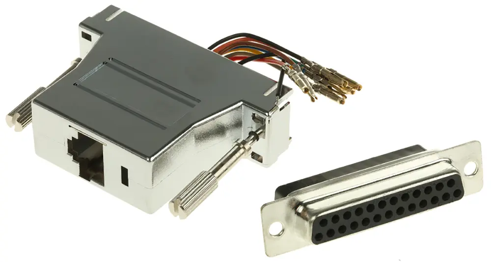 Adaptador D-Sub de D-Sub de 25 vías Hembra RJ45 Hembra